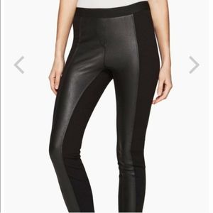 BCBG MAXAZRIA Black Faux Leather Pull On Legging